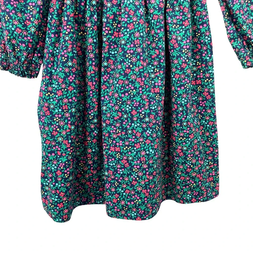 Crewcuts‎ by J.Crew ditsy Floral Smocked Dress Size 7 long sleeves cotton church